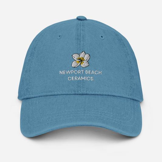 Newport Beach Ceramics - Plumeria Lover's Denim Hat